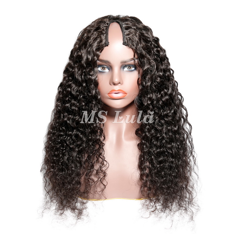 Virgin Human Hair Water Wave V Part Wigs - 图片 8